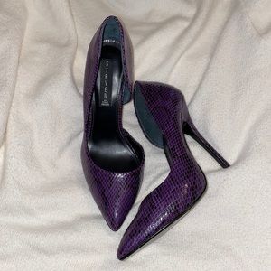Steve Madden Purple and Black Snakeskin Heels